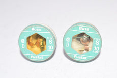 Lot of 2 Bussmann Fustat Type S 10 Amp Screw In Fuses