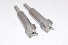 Lot of 2 HSS 4 Flute Cutters 1/2'' Cut Dia x 1/4'' Shank x 2-7/8'' OAL