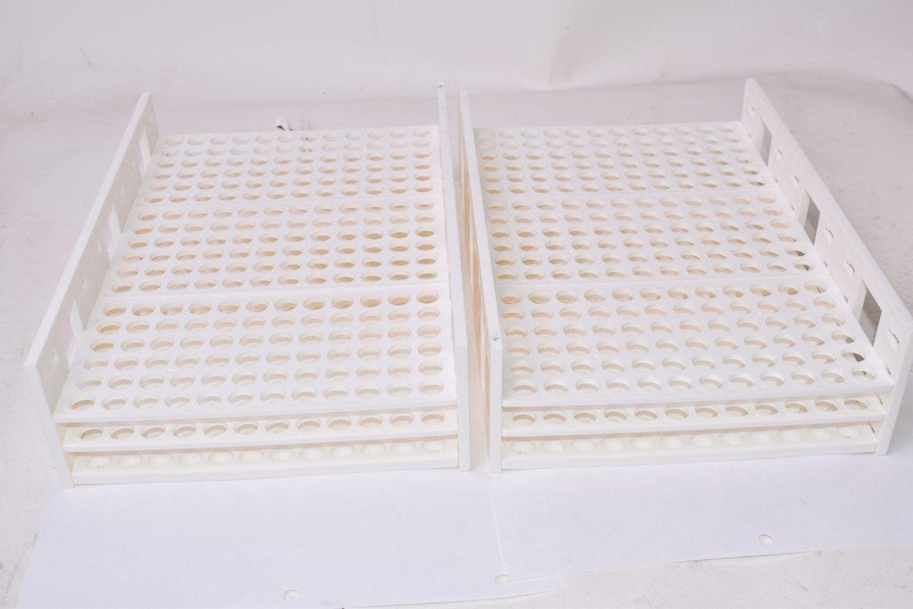 Lot of 2 NEW 3-Row Test Tube Holders, Clean-Room, Scientific Holders, 13-1/4'' OAL x 9-1/4'' W