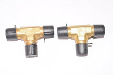 Lot of 2 NEW Parker Brass 1/4'' 3-Way Connector Fittings