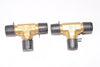 Lot of 2 NEW Parker Brass 1/4'' 3-Way Connector Fittings