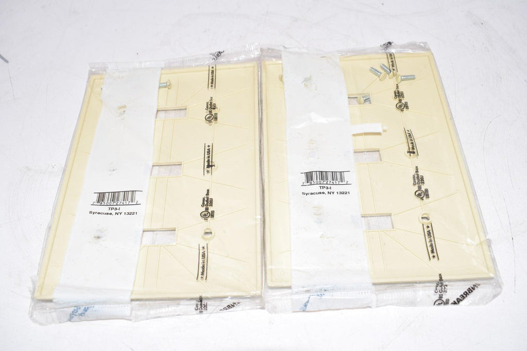 Lot of 2 NEW Pass & Seymour 3 Gang 3 Toggle Wall Plate TP3-I