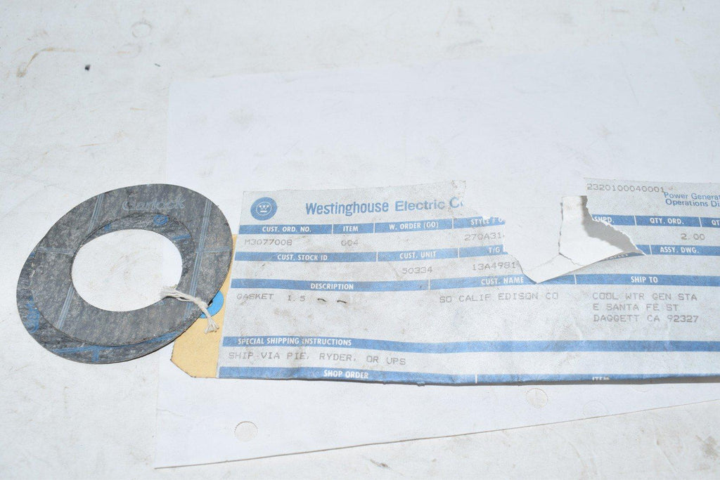 Lot of 2 NEW Siemens Westinghouse M3077008 Gasket 1.5