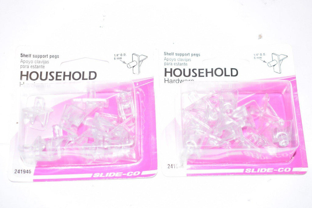 Lot of 2 NEW Slide-Co 241945 Shelf Support Pegs - Clear