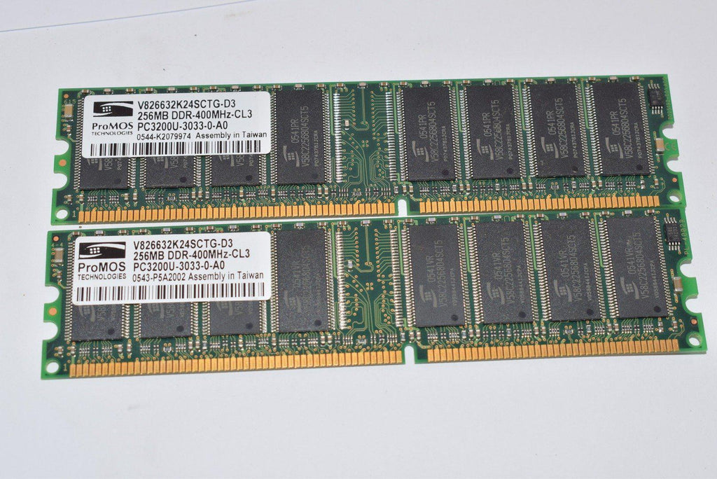 Lot of 2 Promos Technologies V826632k24sctg-d3 256 MB 400 MHz DDR Memory