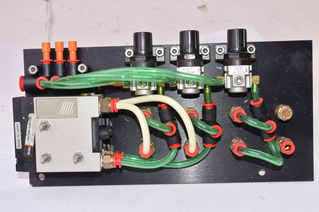 Lot of 2 SMC Vacuum Ejector Assembly Model: NZM102HT, & SMC Solenoid Valves, Ultratech Stepper, UTS