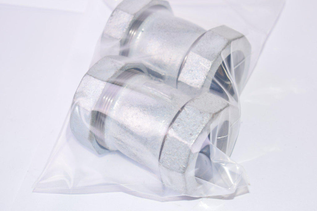 Lot of 2 Threaded 1-1/4'' Threaded Pipe Connector Fittings