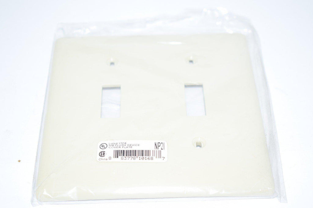 Lot of 25 NEW HUBBELL NP21 Wiring Device-Kellems Wallplate, 2 Gangs, Standard Ivory