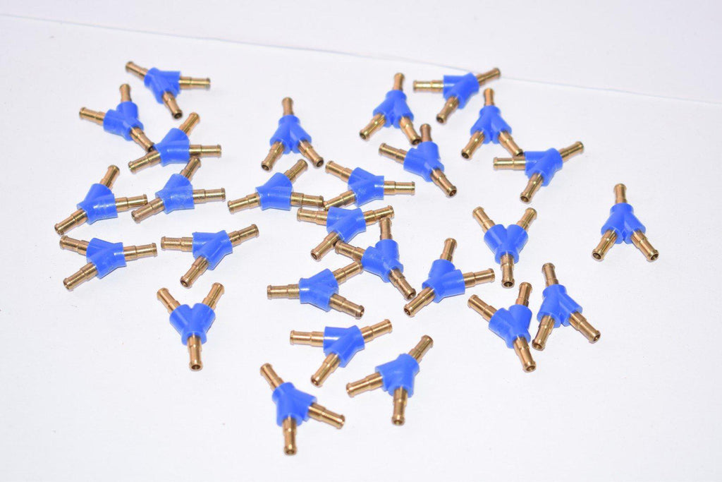 Lot of 27 NEW Brass Hose Barb Y Pneumatic Fittings