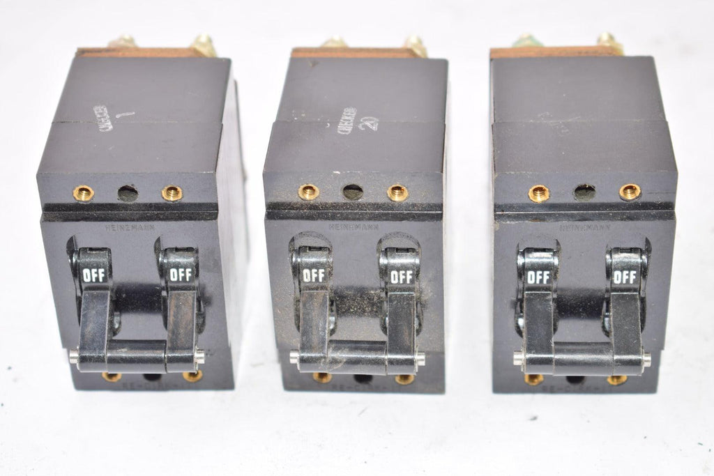 Lot of 3 Eaton Heinemann Electric 71-103E Electrical Circuit Breaker 18.3 Amps 120 VAC 60 CYC