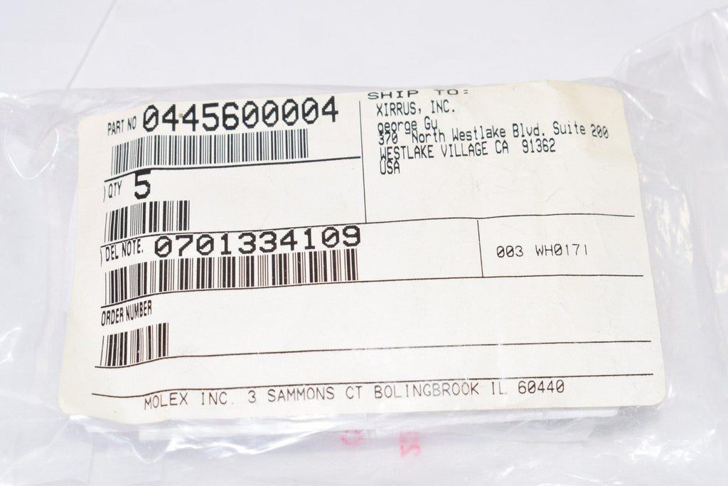 Lot of 3 NEW Molex 44560-0004 Modular Connectors / Ethernet Connectors RA 8/8/4 CAT 5E RJ45 low profile
