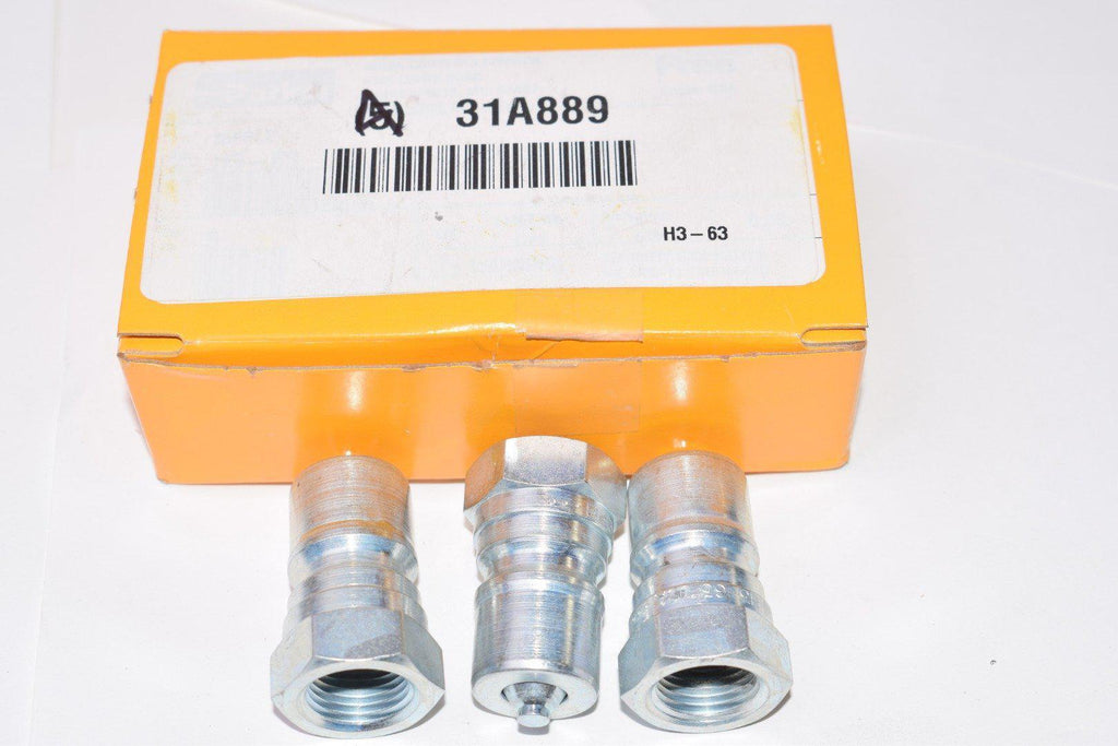 Lot of 3 NEW Parker, Model: 31A889, 3/8''-18 Steel Hydraulic Coupler Nipple, 3/8'' Body Size