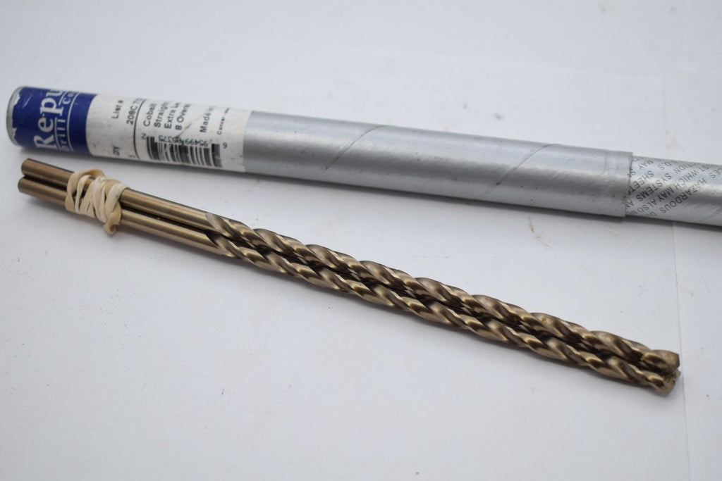 Lot of 3 NEW Republic 208C 7/32 COBALT EXTRA LENGTH Drills 8 OAL