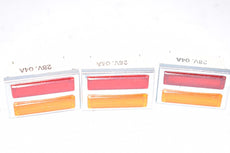 Lot of 3 NEW Vintage 28V.04A Indicator Light Plugs, Orange/Red