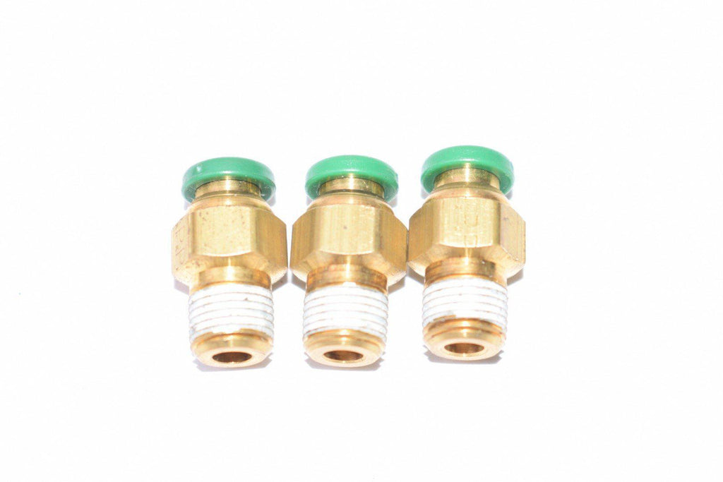 Lot of 3 Parker Brass Push to Connect Fittings Tube Fitting 1/4''