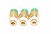 Lot of 3 Parker Brass Push to Connect Fittings Tube Fitting 1/4''