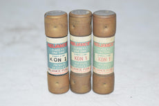 Lot of 3 Reliance KON-1 One-Time Fuse 250V