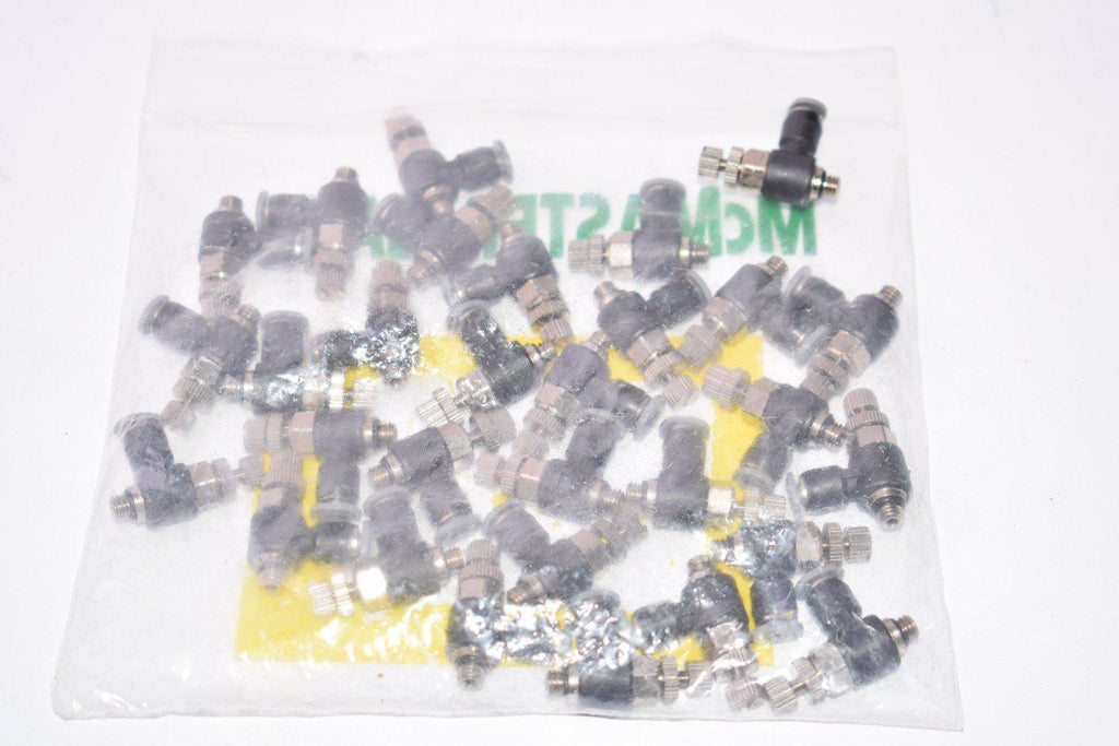 Lot of 30 NEW Parker Legris 1/8'' Elbow Adjustable Screw Flow Control Pneumatic Fittings