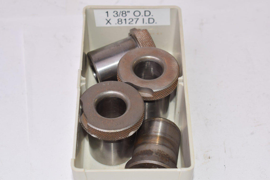 Lot of 4, 1-3/8'' OD x .8127'' ID, Press Fit Drill Headed Bushings, Machinist Tooling