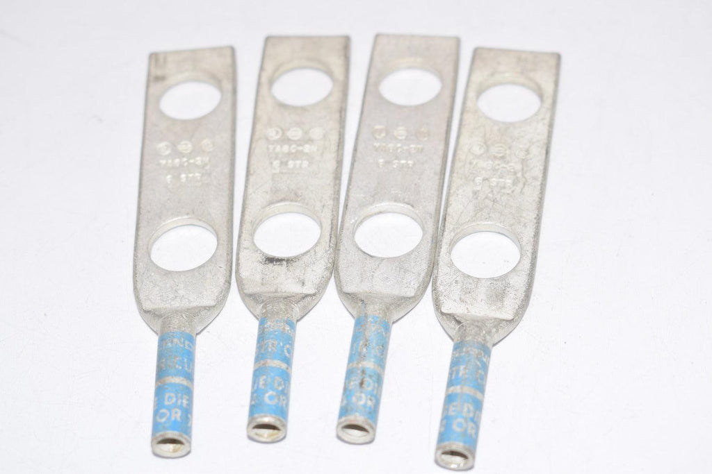 Lot of 4 Burndy YA60-2N Blue Die 374  or 7 Terminal Lugs