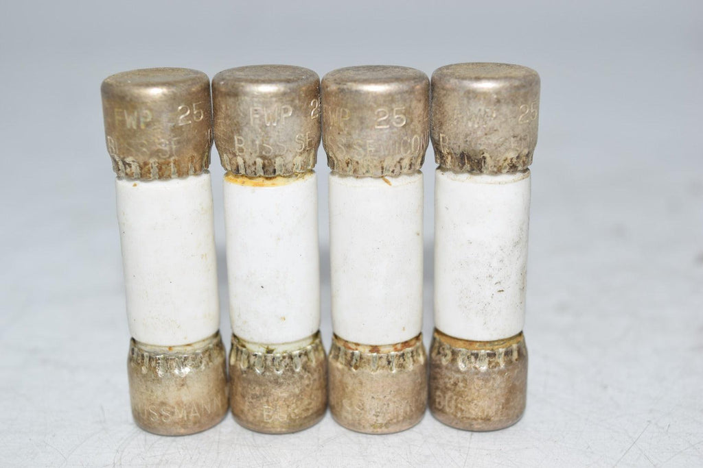 Lot of 4 Buss FWP-25 Fuses