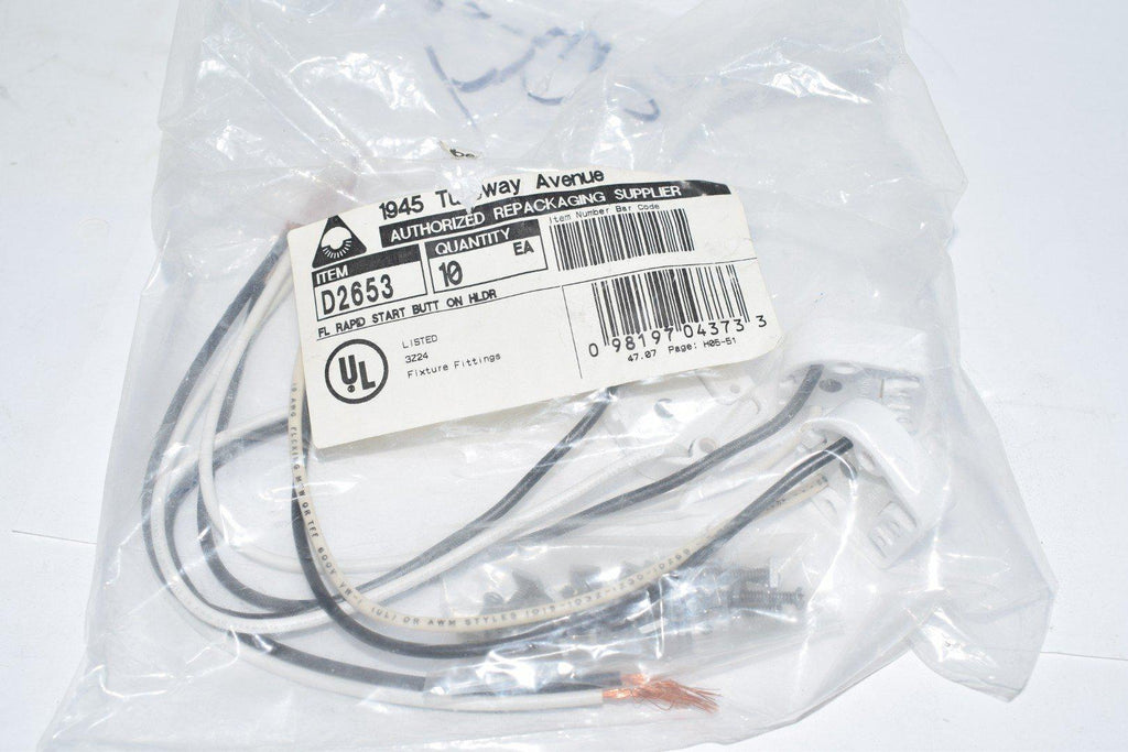 Lot of 4 NEW Leviton FL RAPID START BUTT ON HLDR D2653