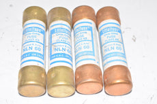 Lot of 4 NEW Littelfuse NLN60 One-Time Fuses Class K5 250VAC or Less