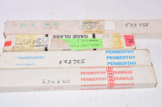 Lot of 4 NEW Mixed Gauge Glasses, Transparent, Penberthy, Macbeth