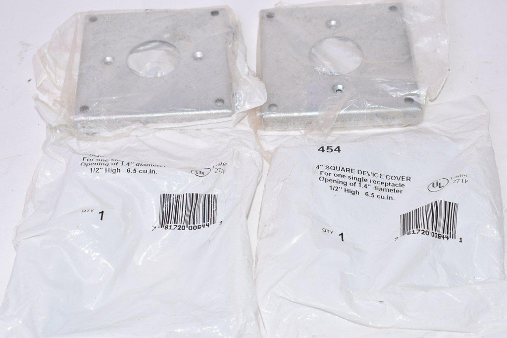 Lot of 4 NEW Thomas & Betts 454 Pre-Galvanized Steel Industrial Device Cover 4-Inch x 4-Inch x 1/2-Inch Steel City Bowers