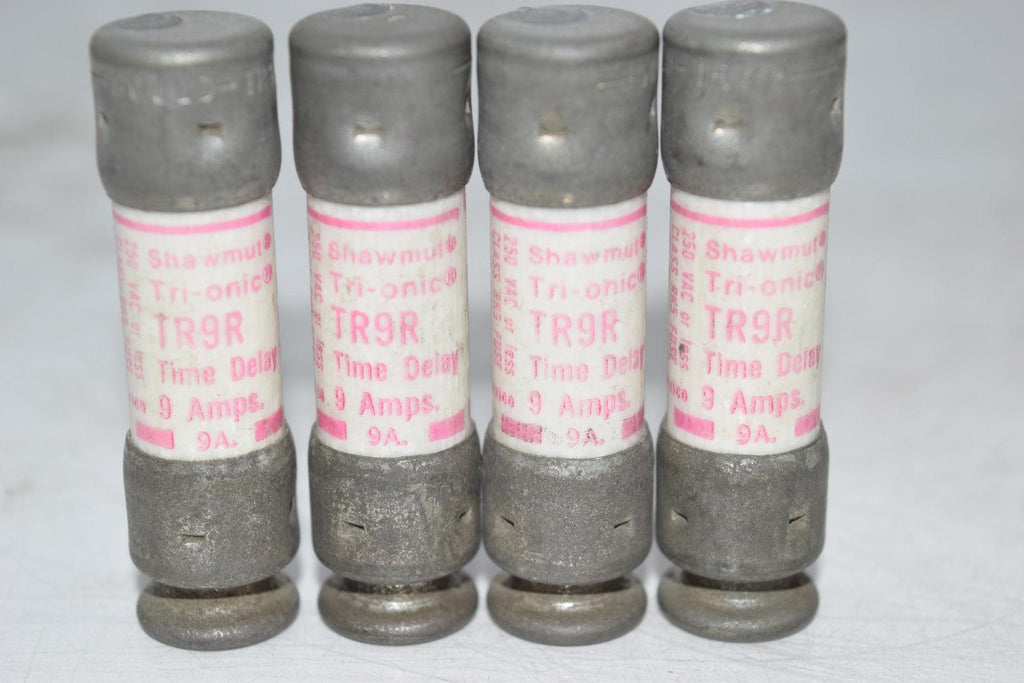 Lot of 4 Shawmut TR9R Time Delay Fuse 9A 250V
