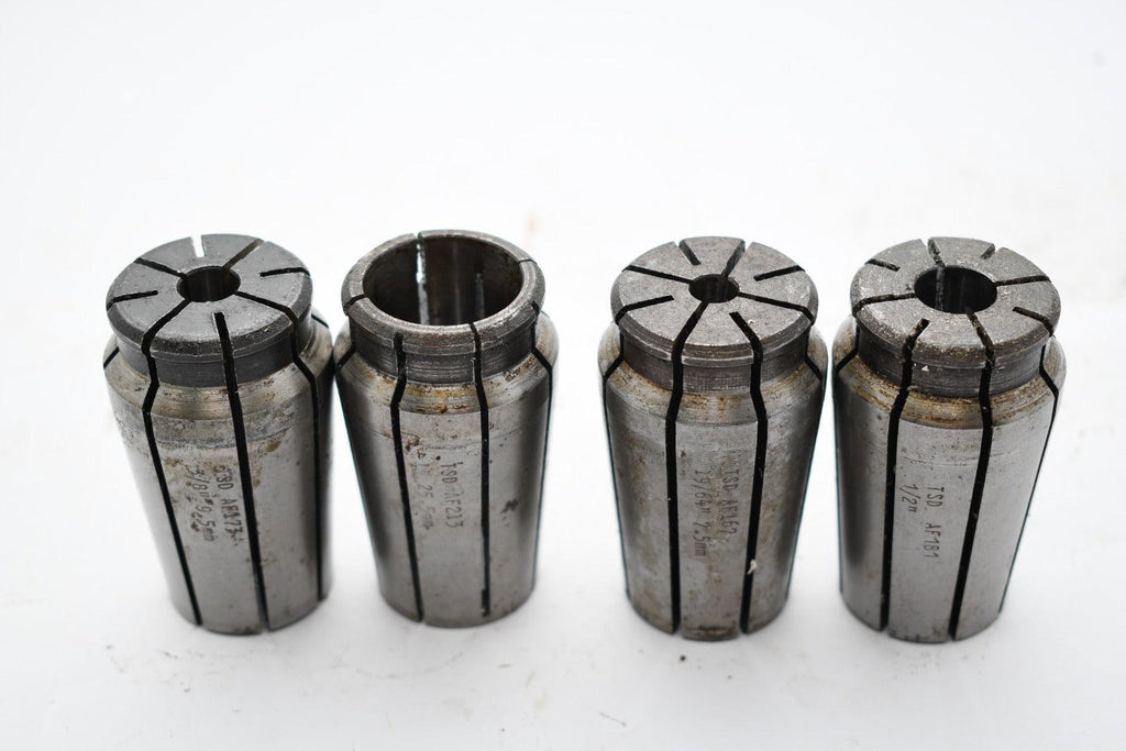 Lot of 4 TSD Universal AF Collet Holders 19/64'' 1'' 3/8'' 1/2''