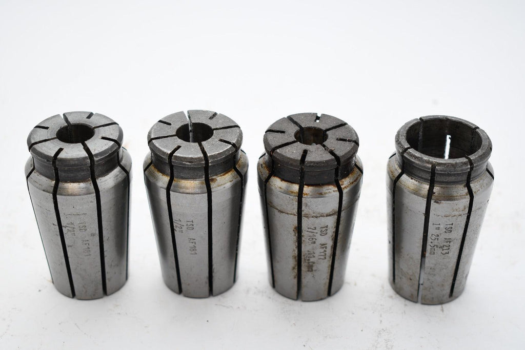 Lot of 4 TSD Universal Collet Holders 1'' 7/16'' 1/2'' 1/2''