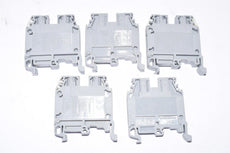 Lot of 5 NEW ABB Entrelec M/6 Terminal Blocks - Dark Grey