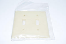 Lot of 5 NEW Bryant Ivory 2-Gang Unbreakable Toggle Switch Cover Nylon Wallplate N2172