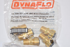 Lot of 5 NEW DynaFlo 69797 1/2'' Tube x 3/8'' Male NPT Brass Compression Connector