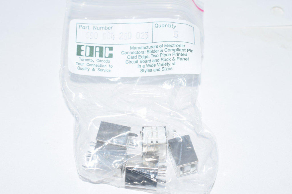 Lot of 5 NEW EDAC 690-004-260-023 USB-B Receptacle Connector 4 Position Through Hole