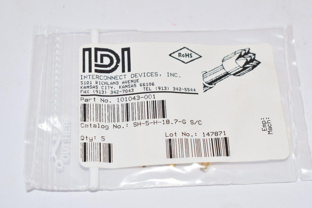 Lot of 5 NEW IDI 101043-001 TEST SPRING PROBE CAT. NO: SH-5-H-18.7-G