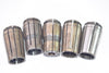 Lot of 5 TG100 Steel Machinist Collets 3/16'' Mixed Sizes