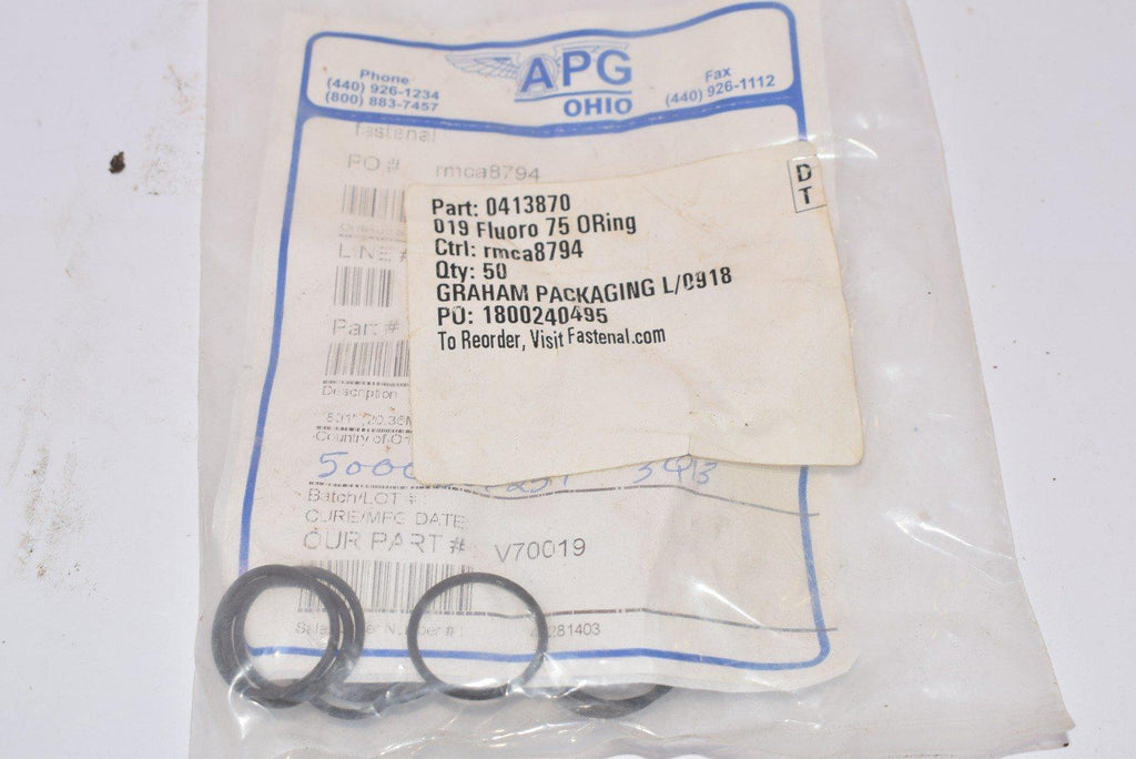 Lot of 50 NEW #019 13/16''ID x 15/16''OD 0.070'' Cross Section Fluoroelastomer Standard O-Rings
