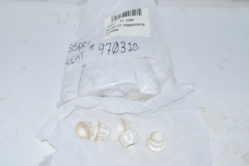 Lot of 58 NEW Nut, Hex, 5/8'' Combustor Gas Turbine, 970318