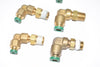 Lot of 6 Parker Brass Push to Connect Elbow Fittings