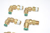 Lot of 6 Parker Brass Push to Connect Elbow Fittings
