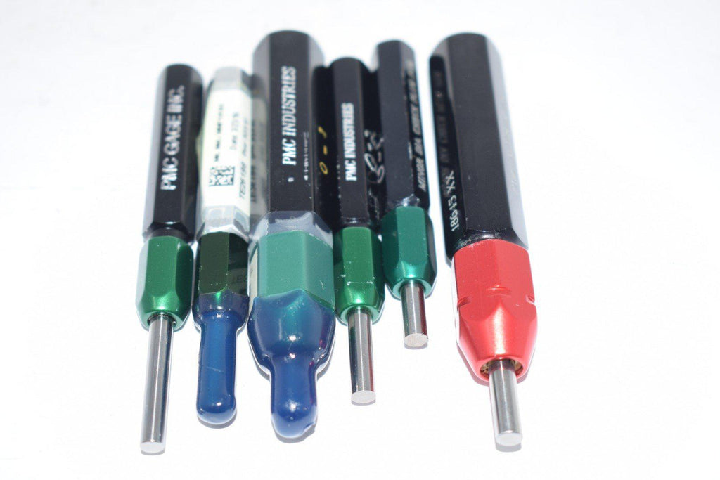Lot of 6 PMC Industries & Others Go NO Go Smooth Pin Ring Gage Check Plug Inspection