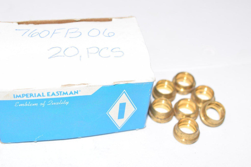 Lot of 7 NEW Imperial Eastman 760FB06 Cap Brass Fittings, 5/8'' OD x 3/8'' ID