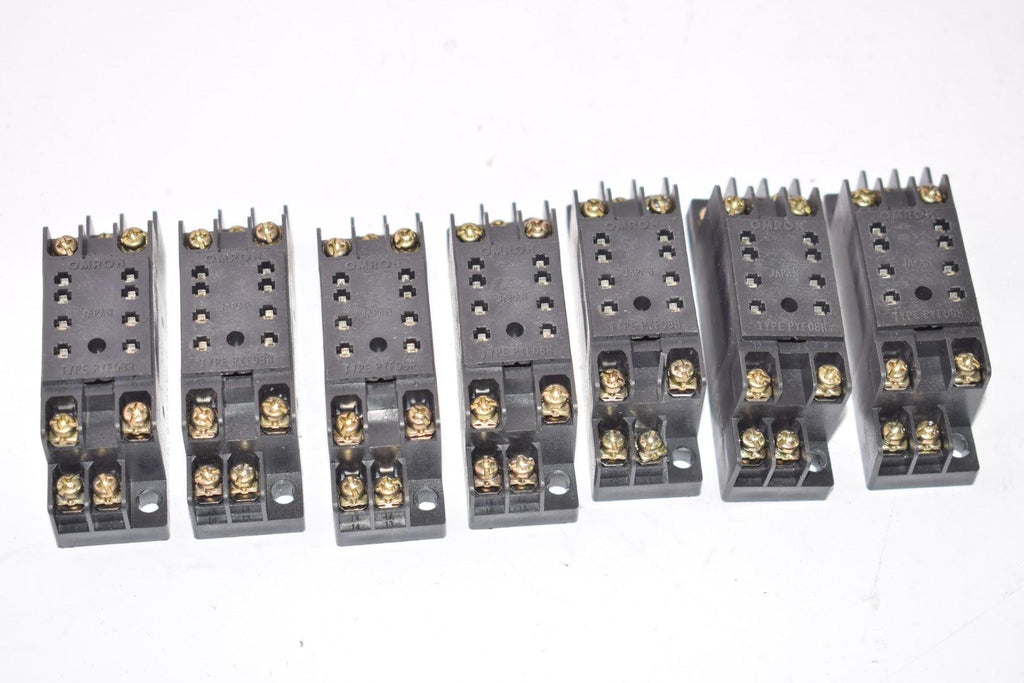 Lot of 7 Omron PYF08H Relay Base Sockets 8-Pin