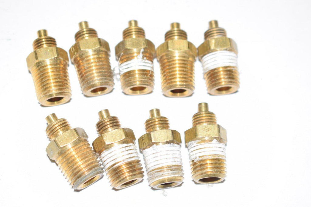 Lot of 8 Brass Parker Pneumatic Compression Fittings, 1/2''