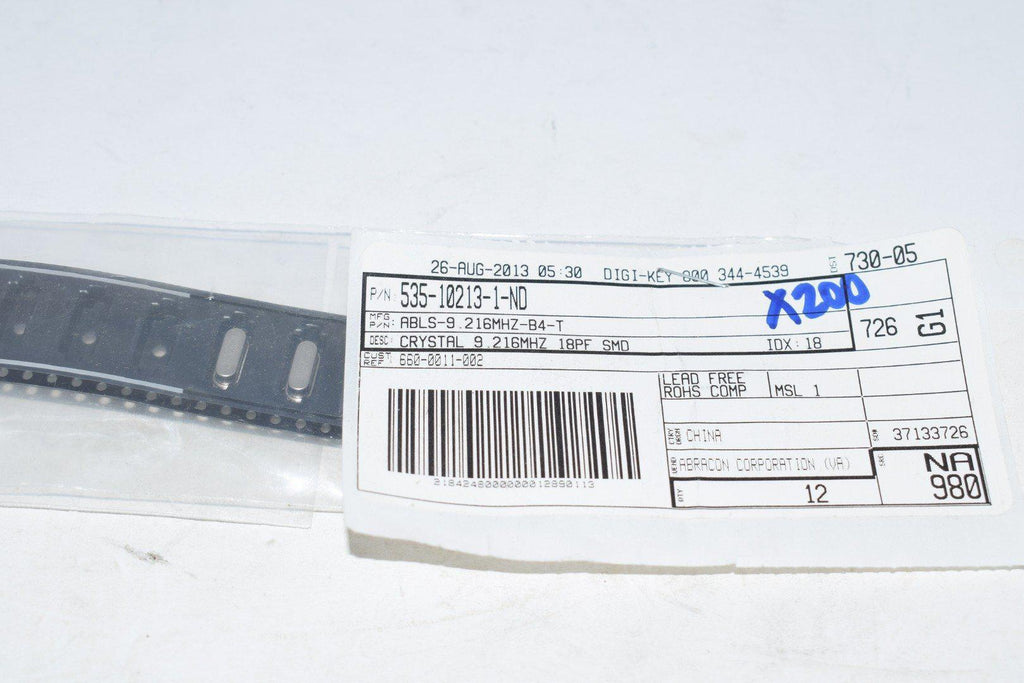 Lot of 8 NEW Abracon ABLS-9.216MHZ-B4-T 9.216MHz �30ppm Crystal 18pF 60 Ohms HC-49/US