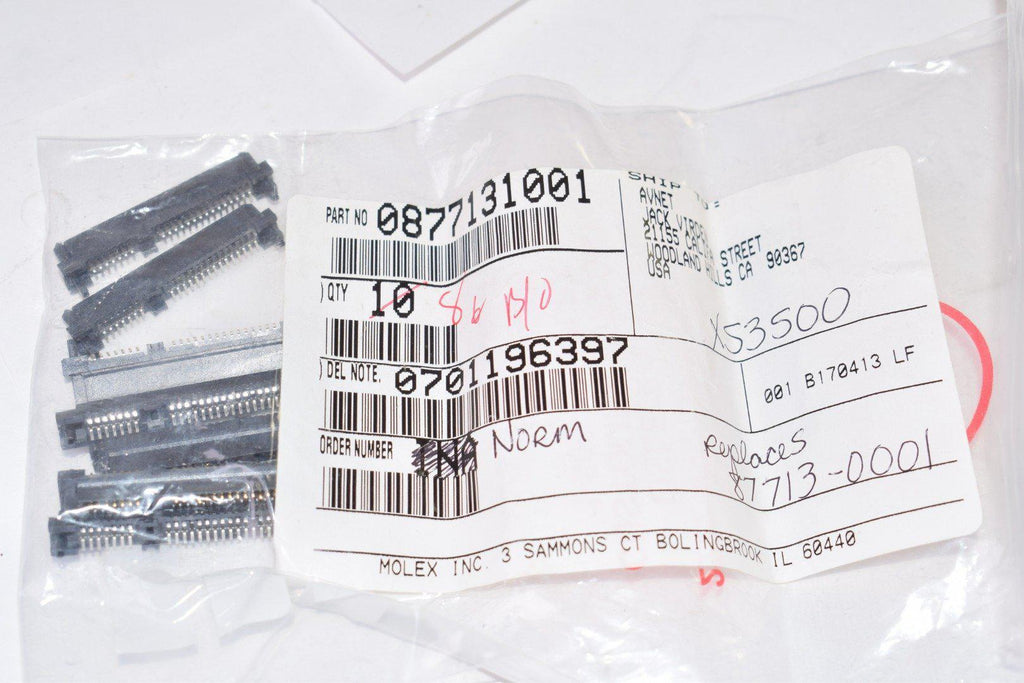 Lot of 8 NEW Molex 877131001 1.27mm Pitch Serial ATA Host Receptacle, Surface Mount, Vertical