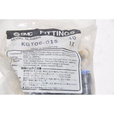 Lot of 8 SMC KQT06-01S ONE-TOUCH THREADED TEE FITTING 6mm