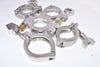 Lot of Sanitary, Stainless Steel  Clover Clamps